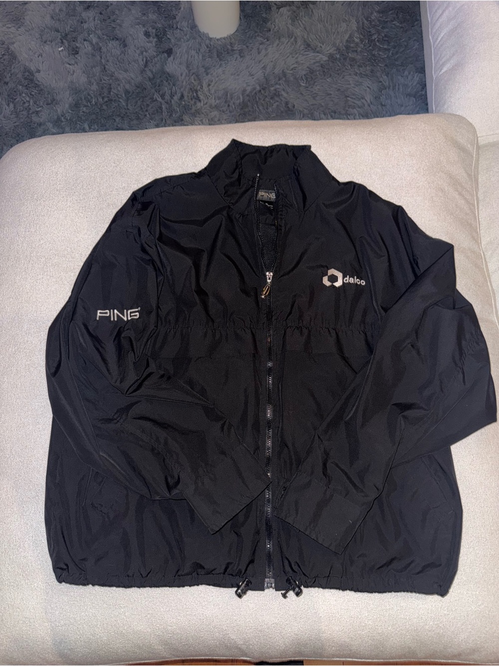 Ping Black Men's Windbreaker Jacket with Dalco Logo